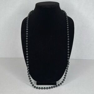 Vintage Estate Black Beaded Necklace Lot A48